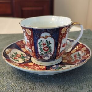 Japanese Gold Imari Teacup and Saucer Set